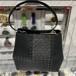 Michael Kors Black Studded Shoulder Bag